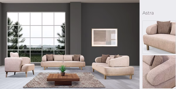 Astra Cream Sofa Set
